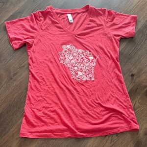 Bella Women's Small Wisconsin Bike Design T-shirt